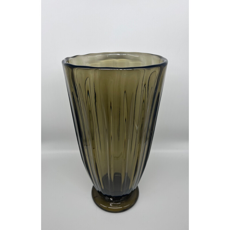 Vase vintage en verre  pressé, 1950