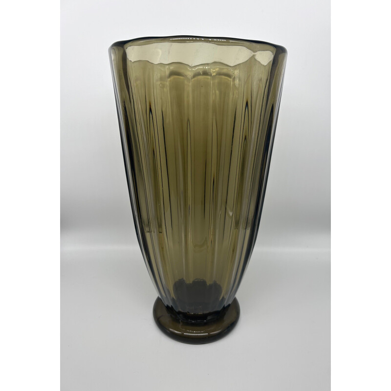 Vase vintage en verre  pressé, 1950