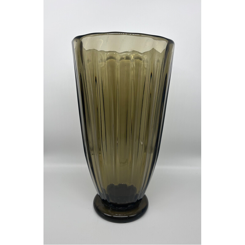 Vase vintage en verre  pressé, 1950
