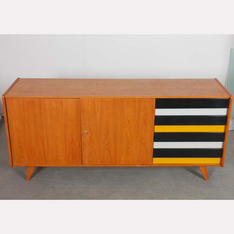 Vintage sideboard model U-460 in oak by Jiri Jiroutek for Interier Praha, Czechoslovakia 1960