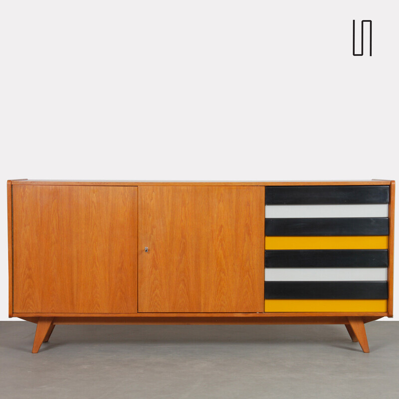 Vintage sideboard model U-460 in oak by Jiri Jiroutek for Interier Praha, Czechoslovakia 1960