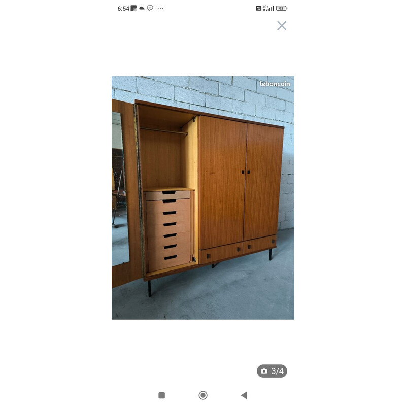 Vintage teak wardrobe