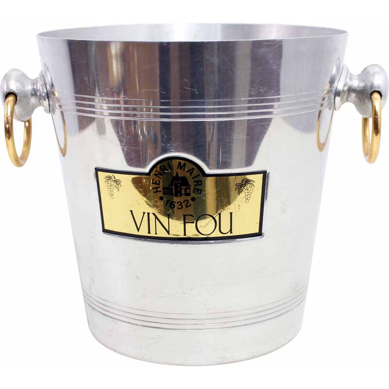 Vintage aluminum champagne bucket by Henri Maire