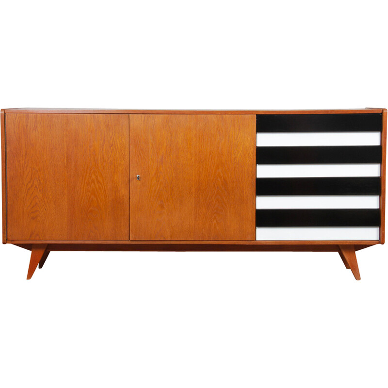 Vintage sideboard model U-460 in oak by Jiri Jiroutek for Interier Praha, Czechoslovakia 1960