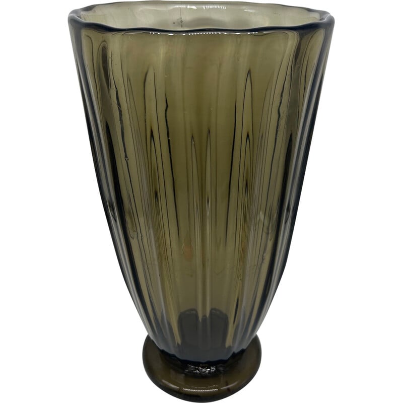 Vase vintage en verre  pressé, 1950