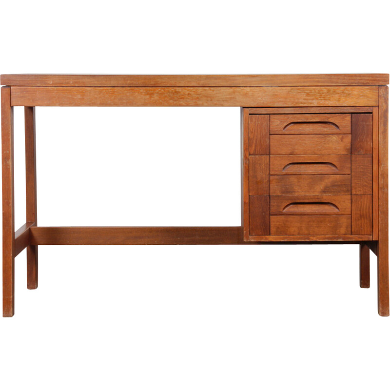 Vintage wooden desk, Czechoslovakia 1970