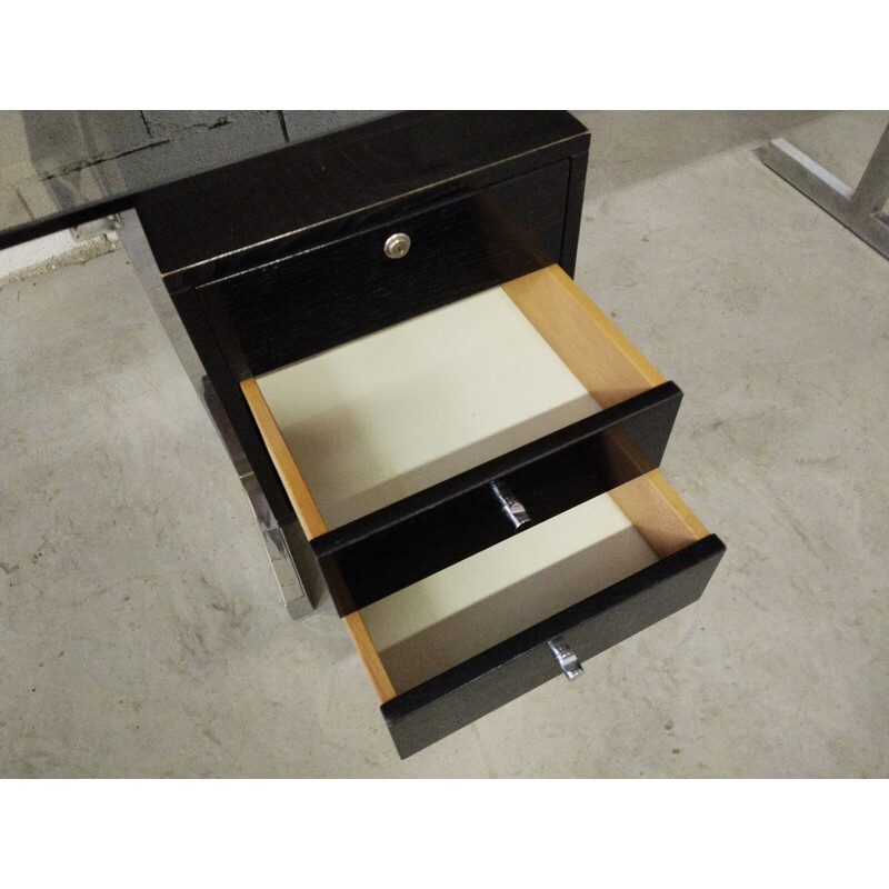 Vintage box and glass desk for Knoll