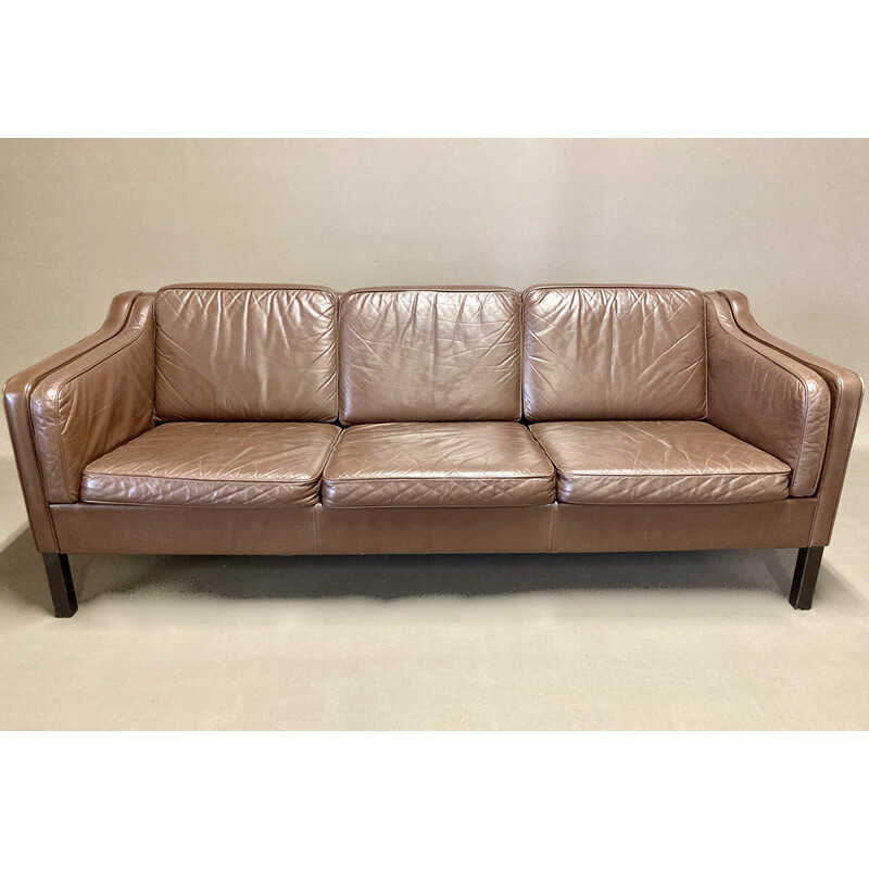 Vintage 3-seater leather sofa, 1960