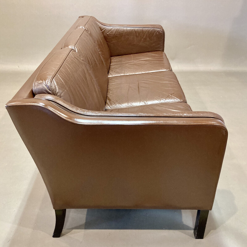 Vintage 3-seater leather sofa, 1960