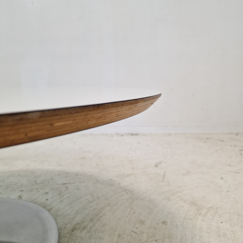 Table basse vintage "Circle" en placage de bois par Pierre Paulin pour Artifort, 1960