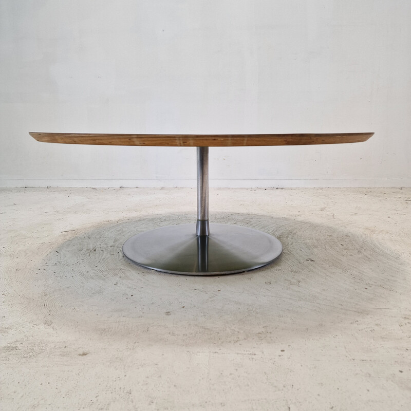 Vintage "Circle" coffee table in wood veneer by Pierre Paulin for Artifort, 1960