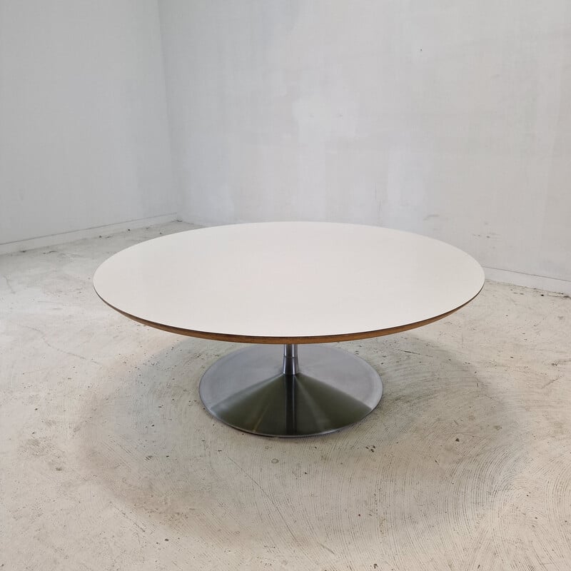 Table basse vintage "Circle" en placage de bois par Pierre Paulin pour Artifort, 1960