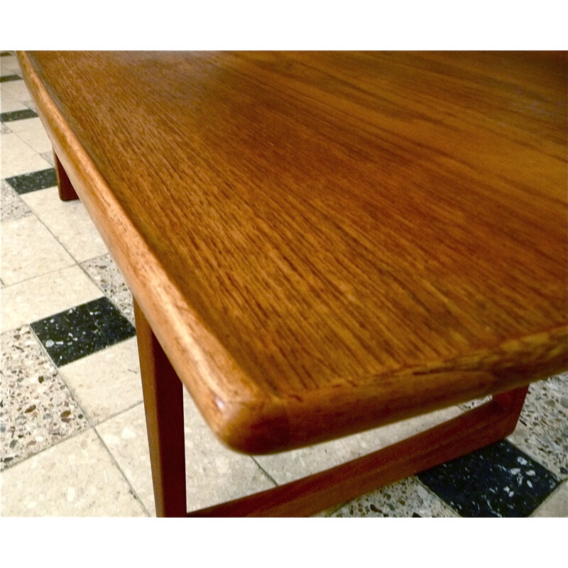 Danish teak coffee table with boat-shaped - 1960s