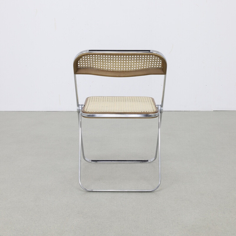 Cadeira de cana dobrável "Plia" vintage de Giancarlo Piretti para Castelli, 1960