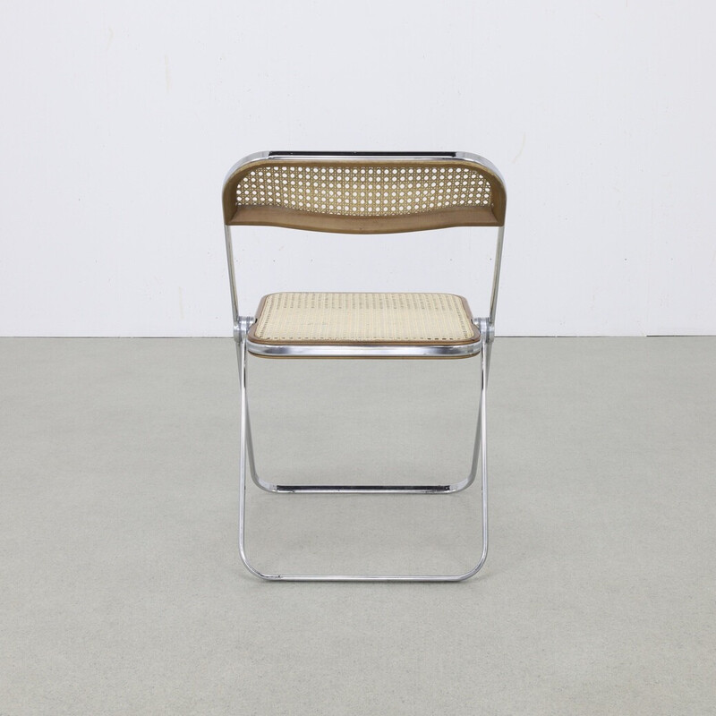 Vintage "Plia" folding cane chair by Giancarlo Piretti for Castelli, 1960