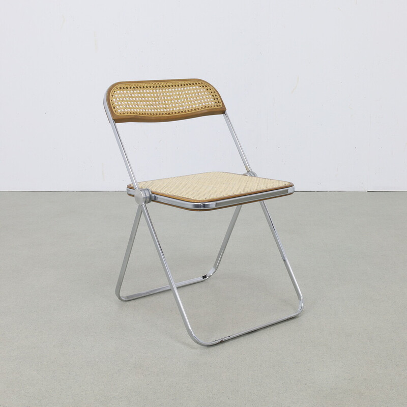 Vintage "Plia" folding cane chair by Giancarlo Piretti for Castelli, 1960