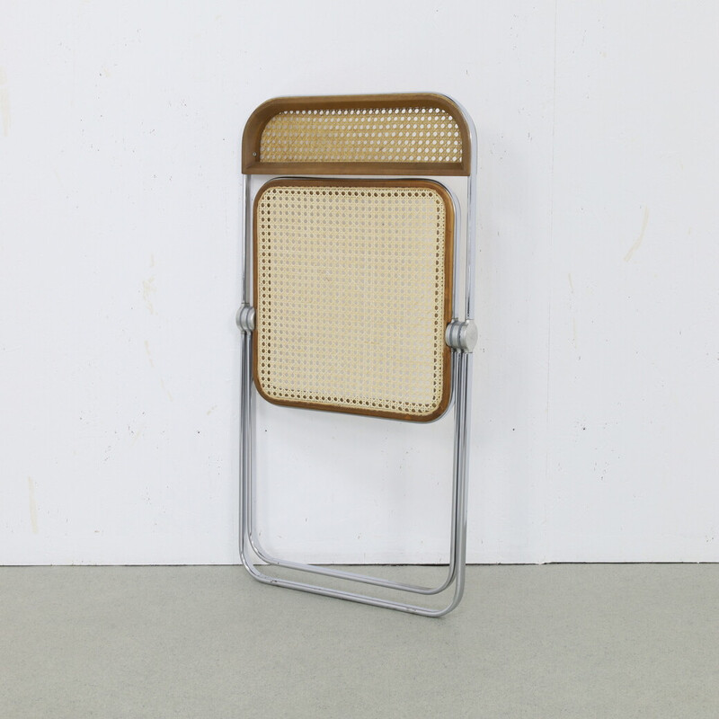 Cadeira de cana dobrável "Plia" vintage de Giancarlo Piretti para Castelli, 1960