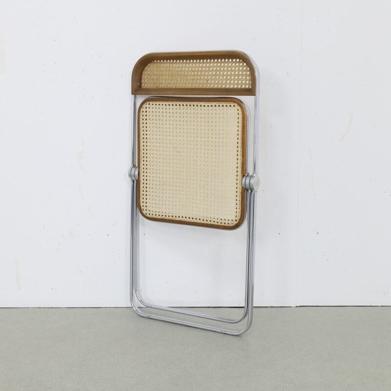 Vintage "Plia" folding cane chair by Giancarlo Piretti for Castelli, 1960