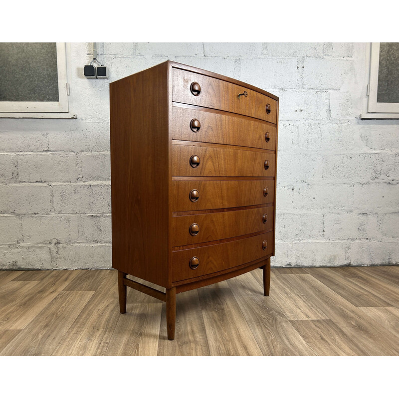 Vintage teak chest of drawers with 6 drawers by Kai Kristiansen, Denmark 1960