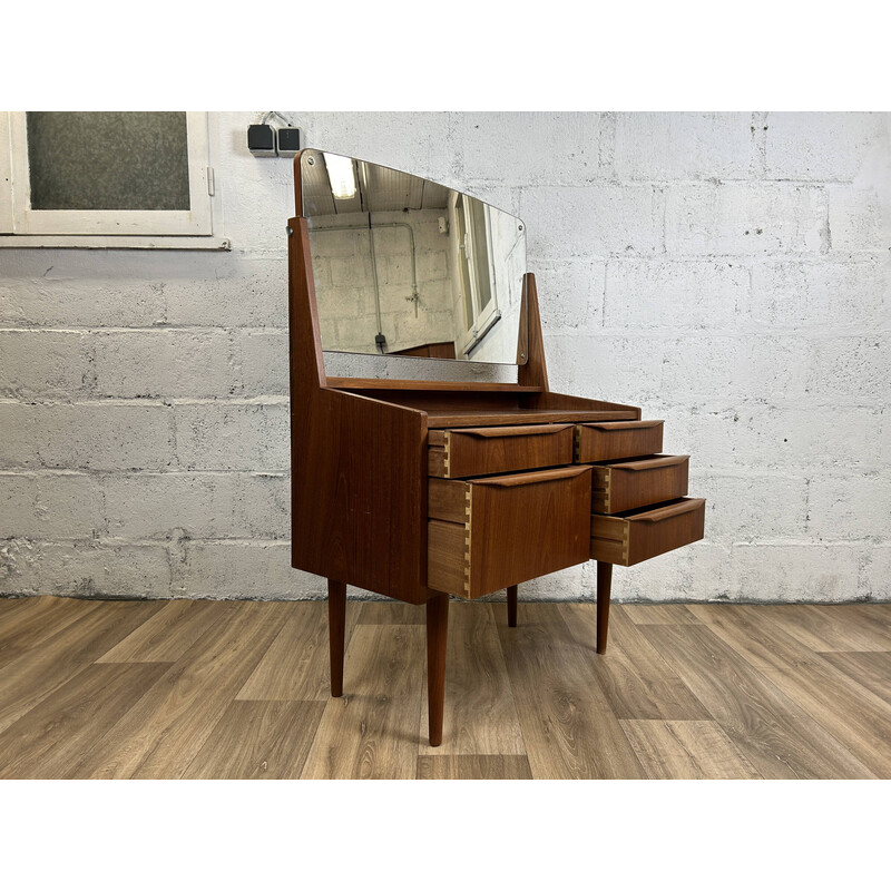 Vintage teak dressing table for Cs Odense Furniture, Denmark 1960