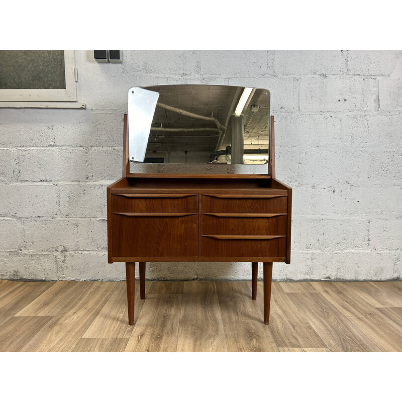 Vintage teak dressing table for Cs Odense Furniture, Denmark 1960