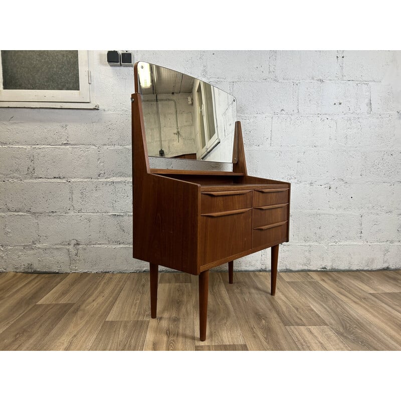 Vintage teak dressing table for Cs Odense Furniture, Denmark 1960