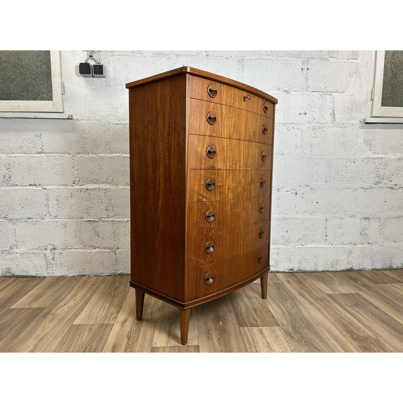Vintage teak chest of drawers with 7 drawers, Denmark 1960