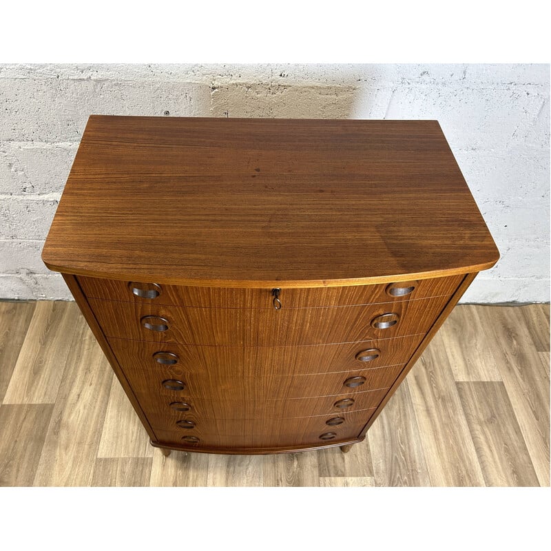 Vintage teak chest of drawers with 7 drawers, Denmark 1960