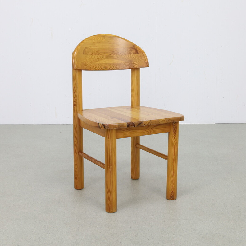 Pair of vintage pine dining chairs by Rainer Daumiler, 1970