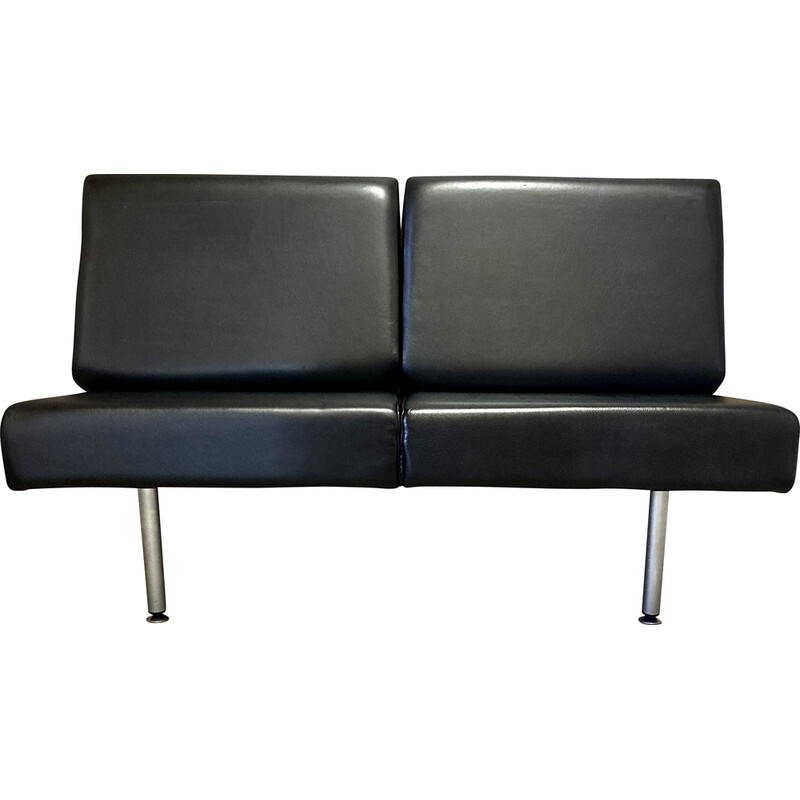Vintage 2-Sitzer-Sofa aus Leder und Metall