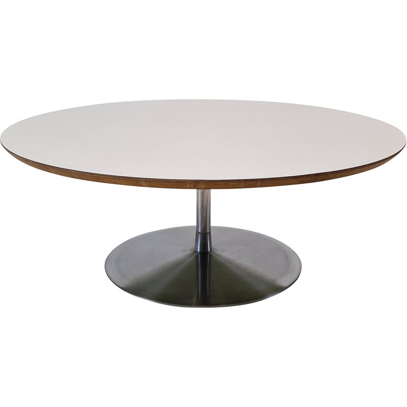 Table basse vintage "Circle" en placage de bois par Pierre Paulin pour Artifort, 1960