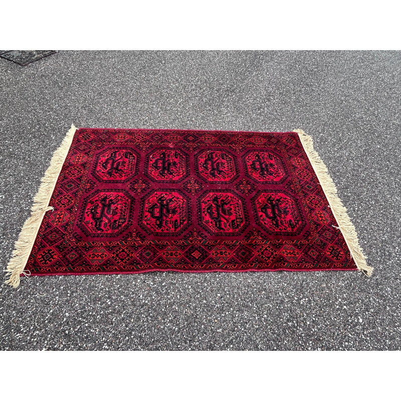 Vintage wool rug with oriental pattern, 1970