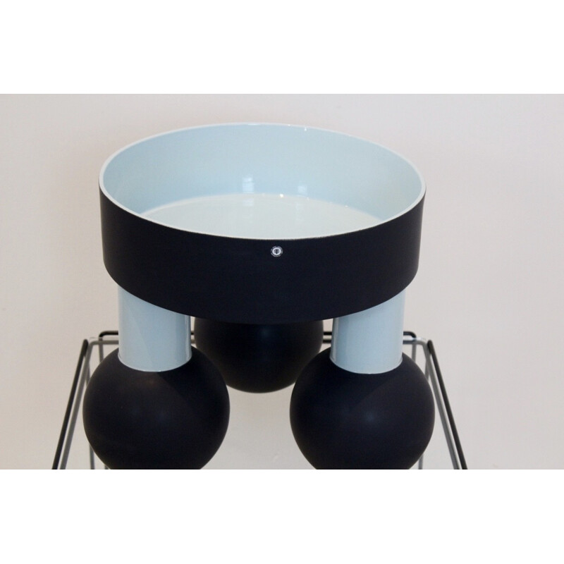 Vintage black ceramic Tarzan bowl by Ettore Sottsass for Cor Unum ceramic, 1980