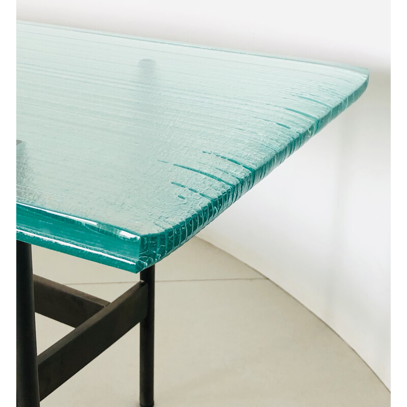 Vintage Waves coffee table in metal and glass by Ludovica and Roberto Palomba for Fiam, Italy 2000