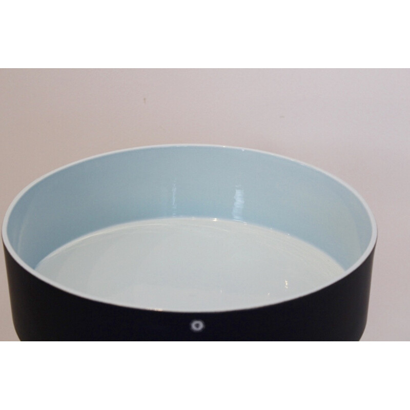 Vintage black ceramic Tarzan bowl by Ettore Sottsass for Cor Unum ceramic, 1980
