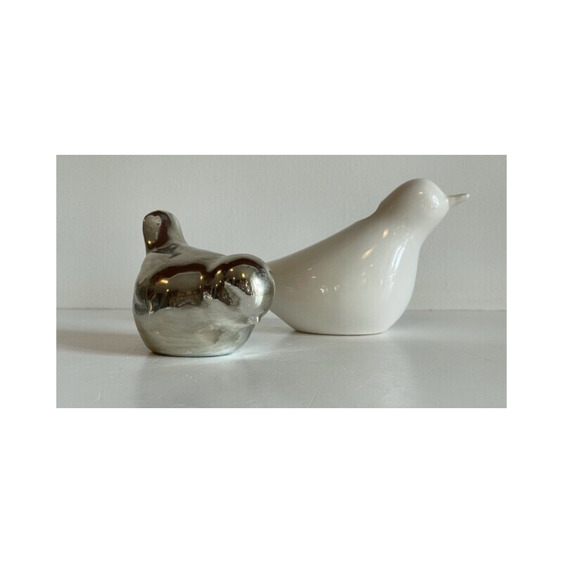 Pair of vintage ceramic birds, 1990