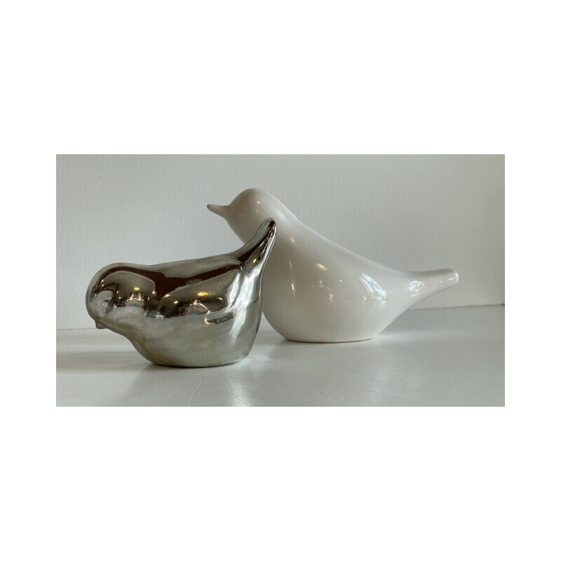 Pair of vintage ceramic birds, 1990