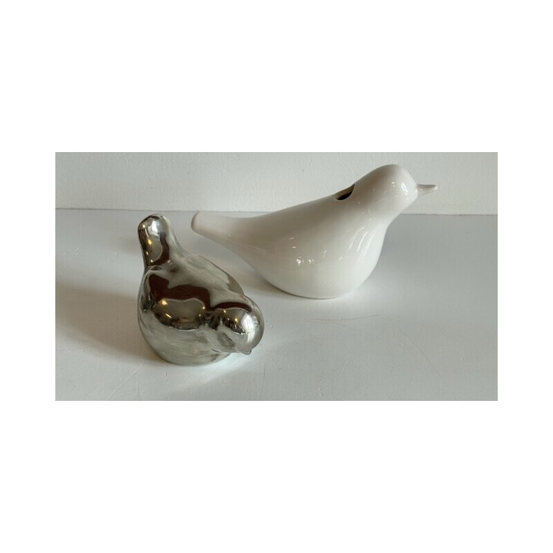 Pair of vintage ceramic birds, 1990