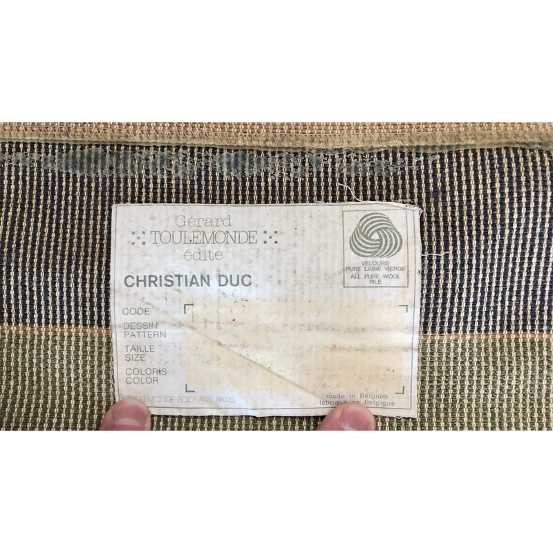 Vintage-Teppich "Weniger ist mehr" aus Wolle von Christian Duc für Toulemonde Bochart, Frankreich 1980