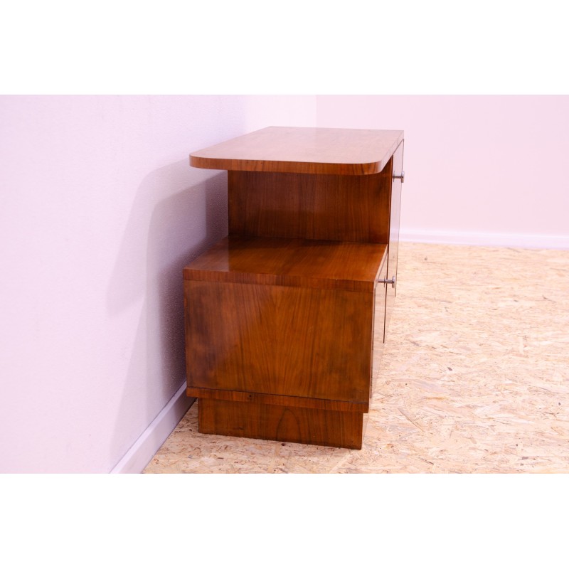 Vintage Art Deco walnut sideboard, Czechoslovakia 1930