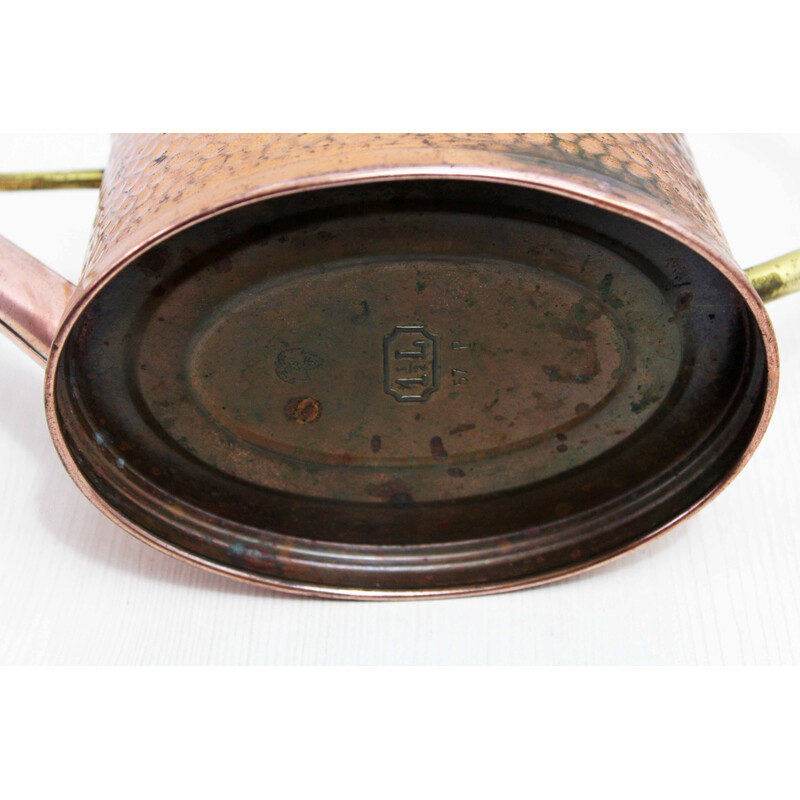 Vintage copper and brass watering can, 1960