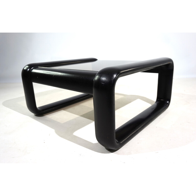 Vintage Hombre coffee table in solid wood and glass by Burkhard Vogtherr for Rosenthal, 1970