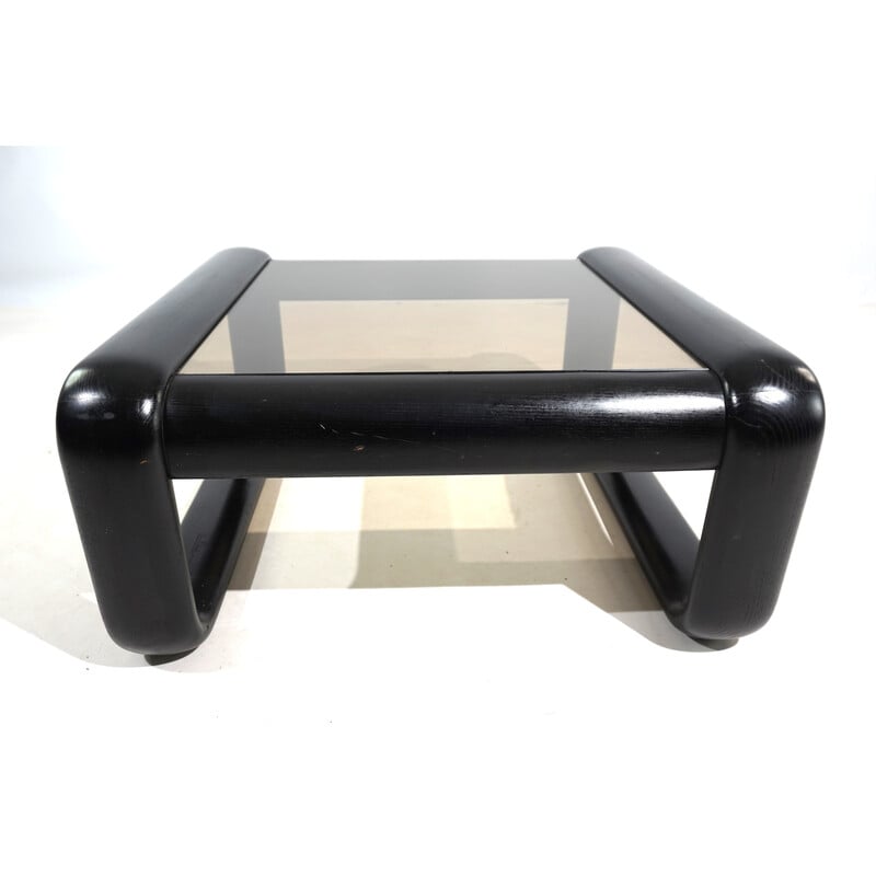 Vintage Hombre coffee table in solid wood and glass by Burkhard Vogtherr for Rosenthal, 1970