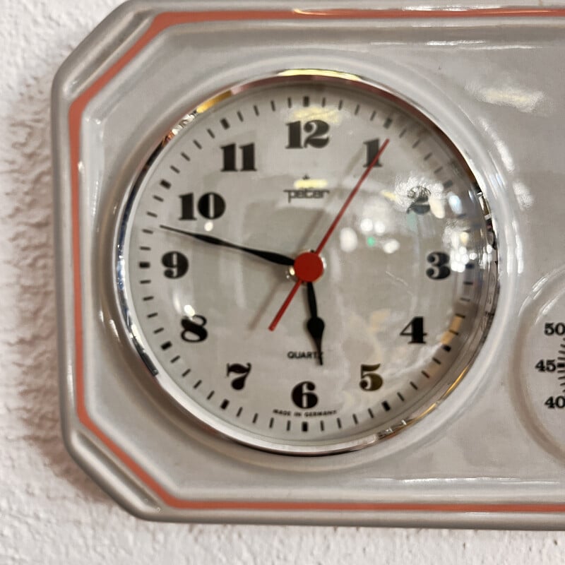 Horloge de cuisine vintage en céramique pour Peter Electric, Allemagne 1970