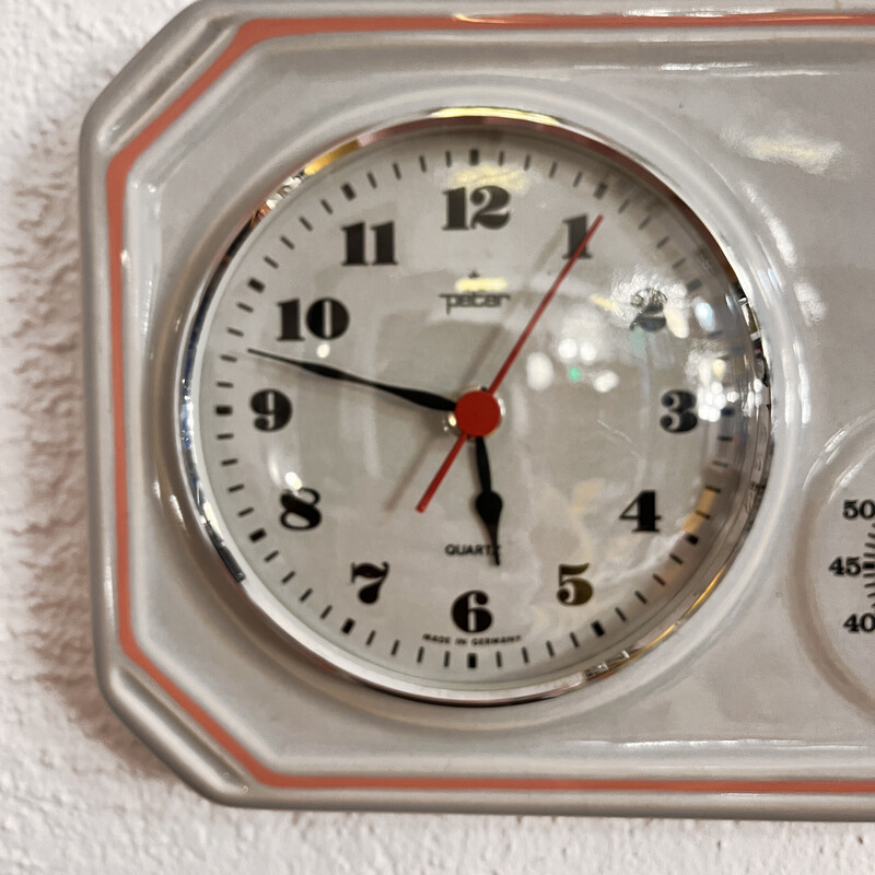 Vintage ceramic kitchen clock for Peter Electric, Germany 1970