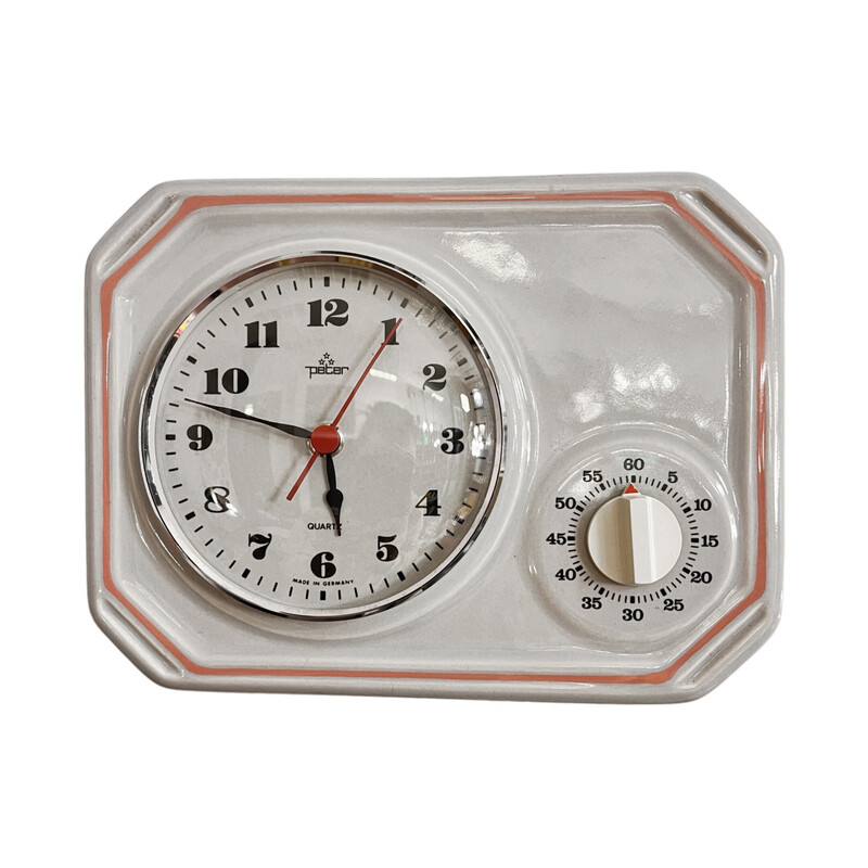 Horloge de cuisine vintage en céramique pour Peter Electric, Allemagne 1970