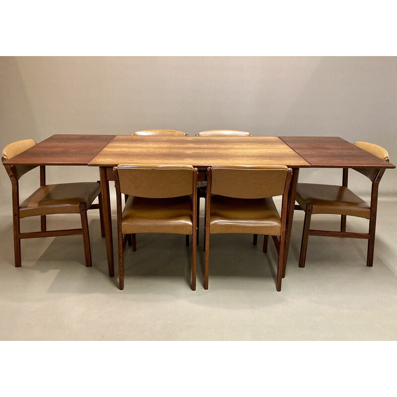 Vintage extendable rosewood high table, 1950