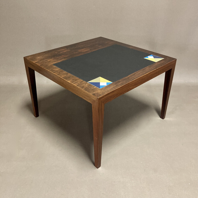 Vintage rosewood coffee table by Severin Hansen, 1950