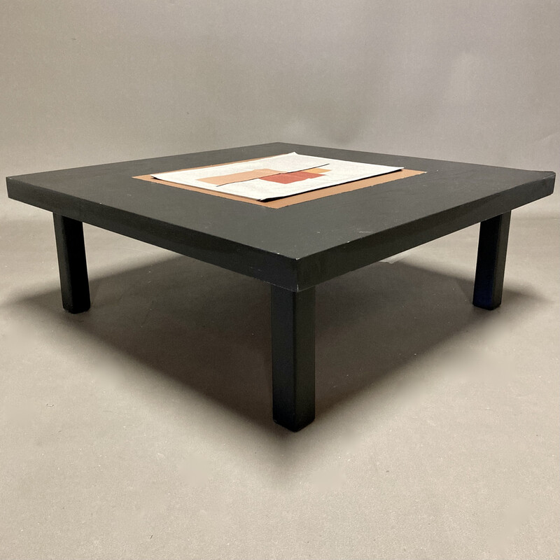 Vintage stained teak coffee table, 1960