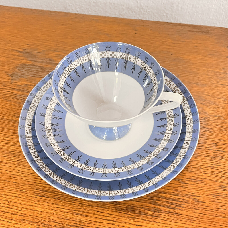 Vintage porcelain breakfast service, Germany 1960